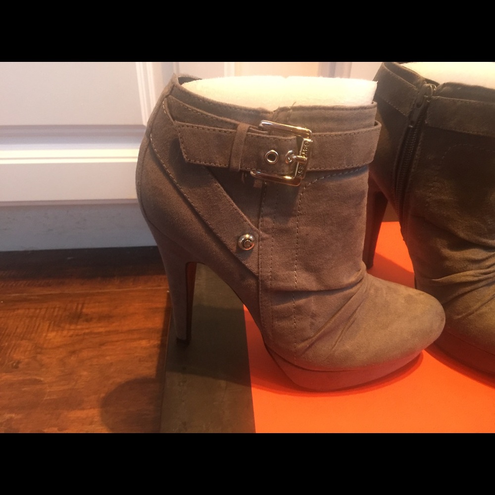 Gray ankle booties